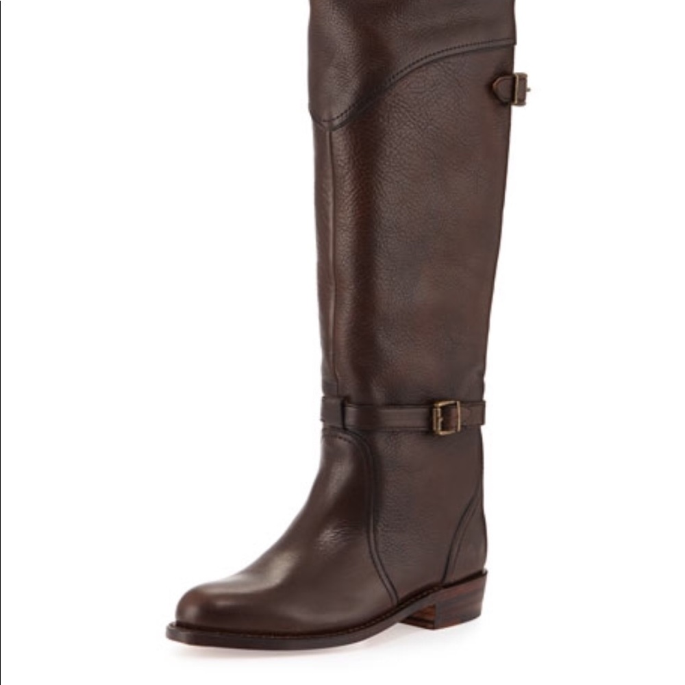 Dark brown Frye Dorado riding boot